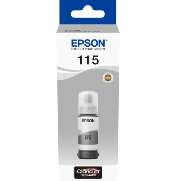 Epson 115 Gris - Bouteille d'encre Epson EcoTank d'origine (C13T07D54A)