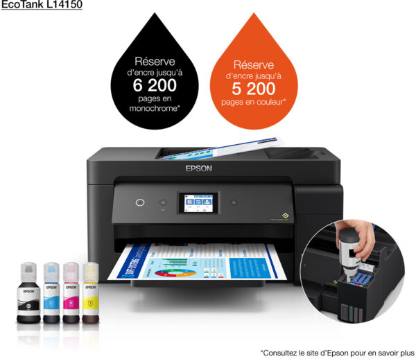 Epson EcoTank L14150 Imprimante A3+ multifonction à réservoirs rechargeables (C11CH96403)