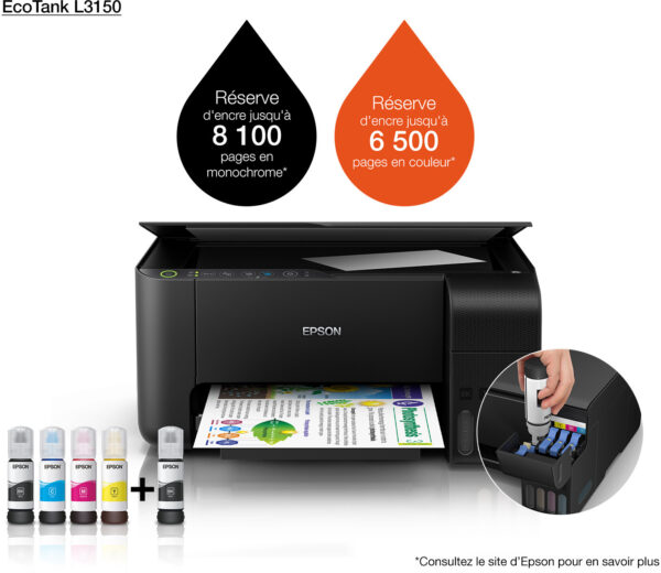 Epson EcoTank L3150 Imprimante à réservoirs rechargeables (C11CG86407)