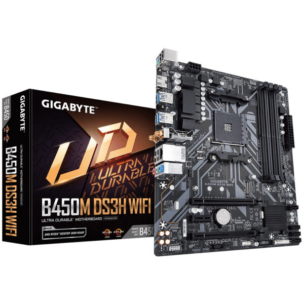 Prix Gigabyte B450M DS3H WIFI carte mère AMD B450 Emplacement AM4 micro ATX (B450M DS3H WIFI) -  - 
