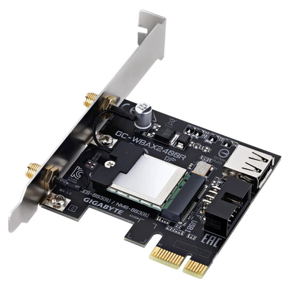 Prix Gigabyte GC-WBAX2400R carte réseau Interne WLAN / Bluetooth 2400 Mbit/s (GC-WBAX2400R) -  -  – Image 2