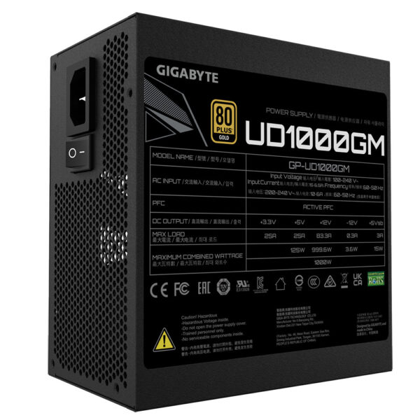 Prix Gigabyte UD1000GM unité d'alimentation d'énergie 1000 W 20+4 pin ATX ATX Noir (GP-UD1000GM) -  -  – Image 5