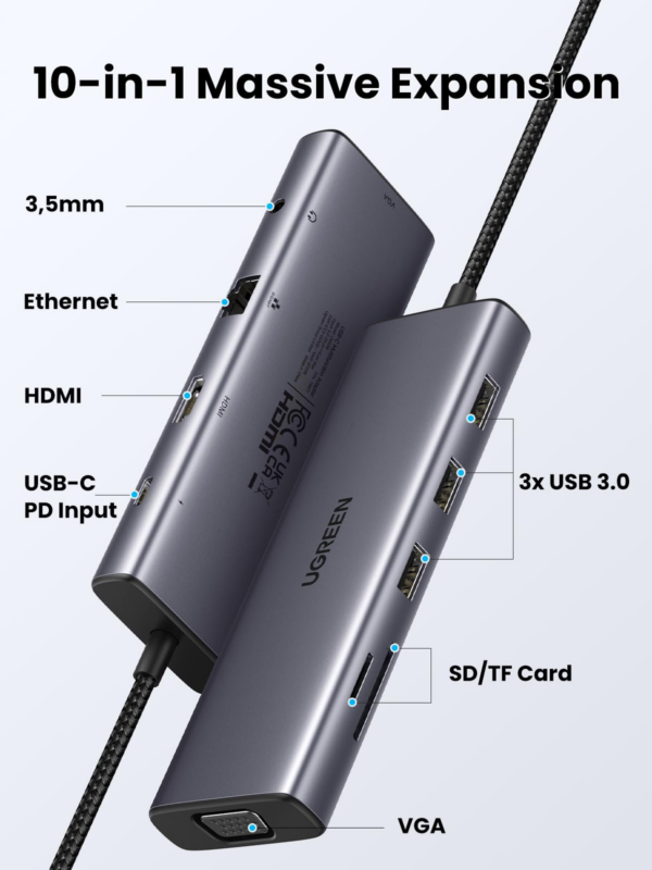 hub usb c ugreen 10 en 1 15601 1