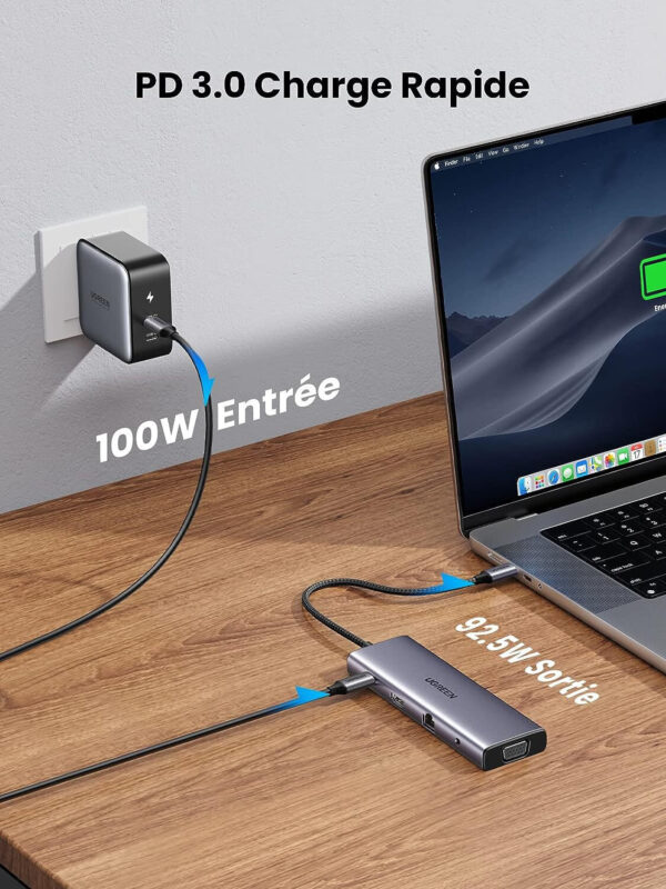 Hub USB-C Ugreen 10 en 1 Supporte PD 100W Recharge (80133) – Image 6