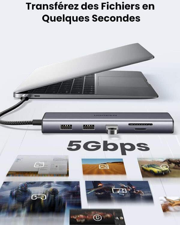 Hub USB-C Ugreen 10 en 1 Supporte PD 100W Recharge (80133) – Image 7