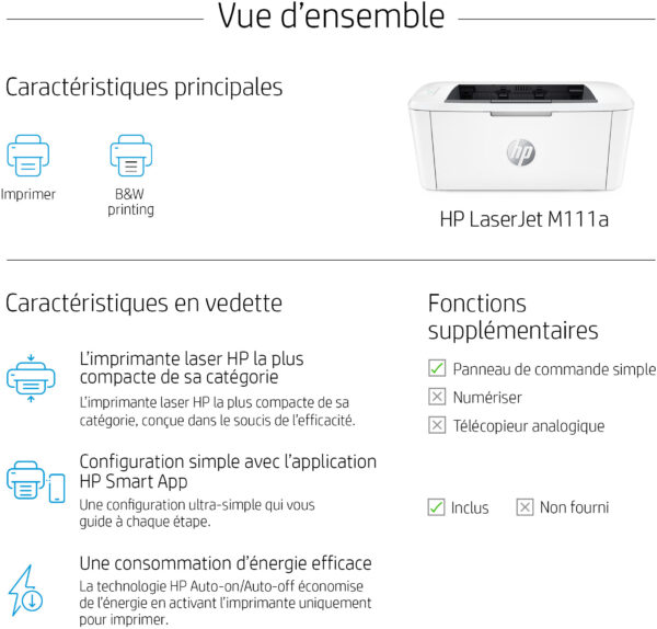 Prix Imprimante Laser Monochrome HP LaserJet M111a (7MD67A) -  1624.00 -  1624.00 – Image 4