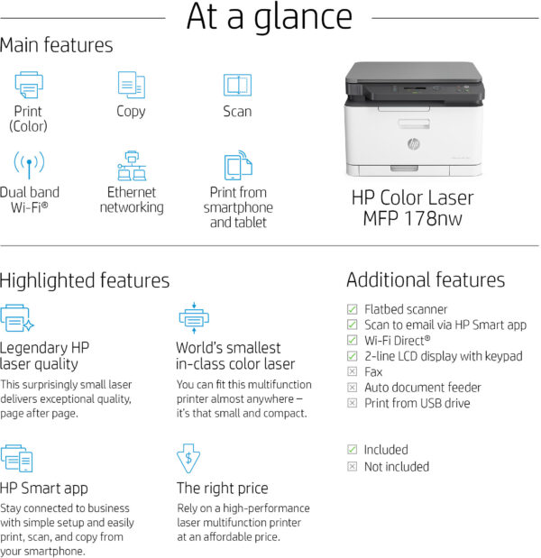 Imprimante Multifonction Laser Couleur HP 178nw (4ZB96A) – Image 16