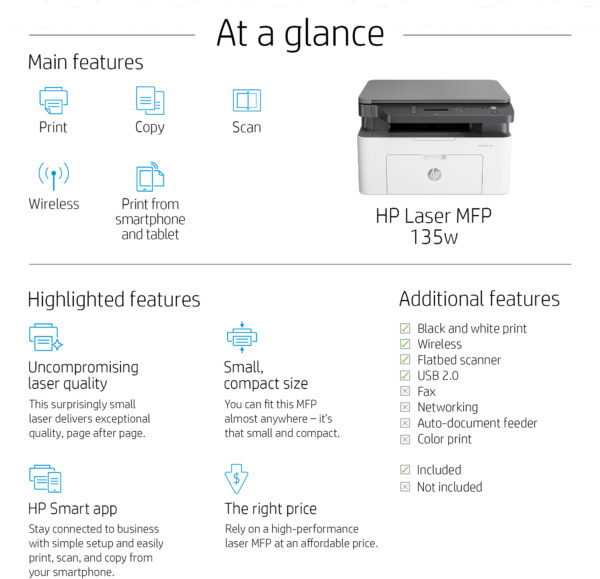 Prix Imprimante Multifonction Laser Monochrome HP 135w (4ZB83A) -  2576.00 -  2576.00 – Image 9