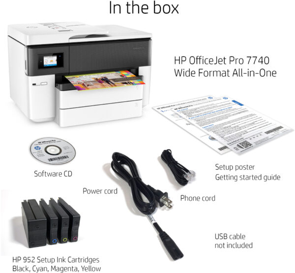 Imprimante A3 Multifonction Jet d’encre HP OfficeJet Pro 7740 (G5J38A) – Image 12