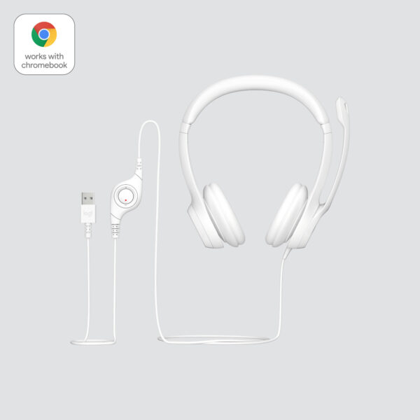 Logitech H390 Casque Avec fil Arceau Bureau/Centre d'appels USB Type-A Blanc (981-001286) – Image 7