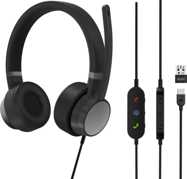 Micro-casque filaire Lenovo Go ANC (MS Teams) - USB (4XD1C99223)