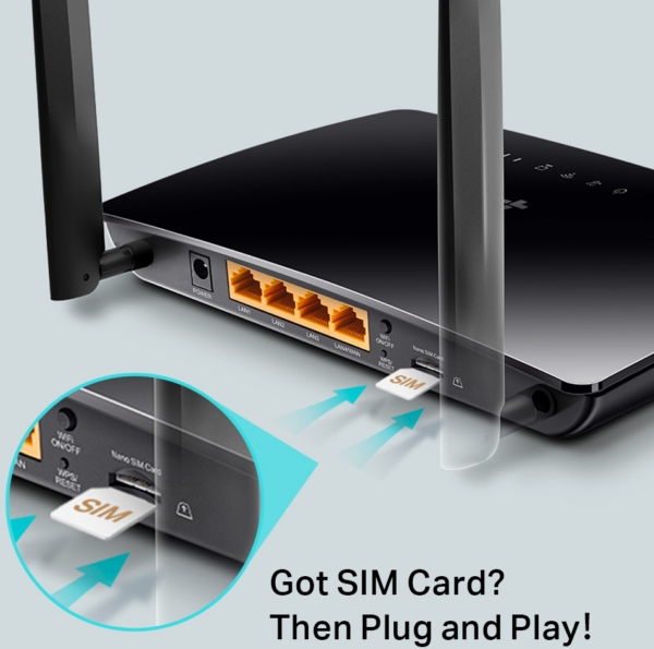Modem/Routeur TP-Link TL-MR6400 4G LTE WiFi N 300 Mbps – Image 4