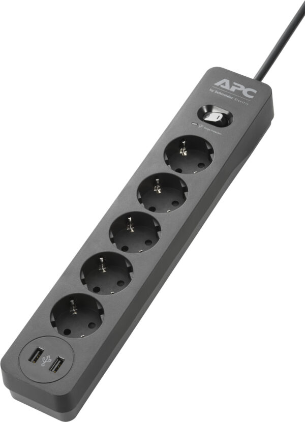 Multiprise parasurtenseur APC SurgeArrest Essential PME5U2B-GR - 5 prises FR (Schuko) + 2 USB / 2300 W – Image 2