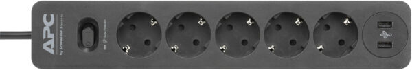 Multiprise parasurtenseur APC SurgeArrest Essential PME5U2B-GR - 5 prises FR (Schuko) + 2 USB / 2300 W