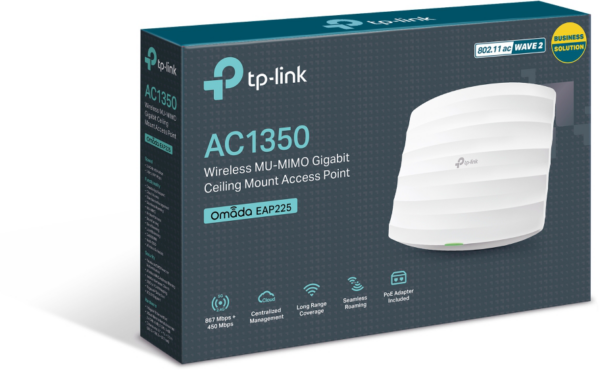 Point d'accès WiFi Mesh bi-bande TP-Link AC1350 PoE Gigabit - Plafonnier (EAP225) – Image 5