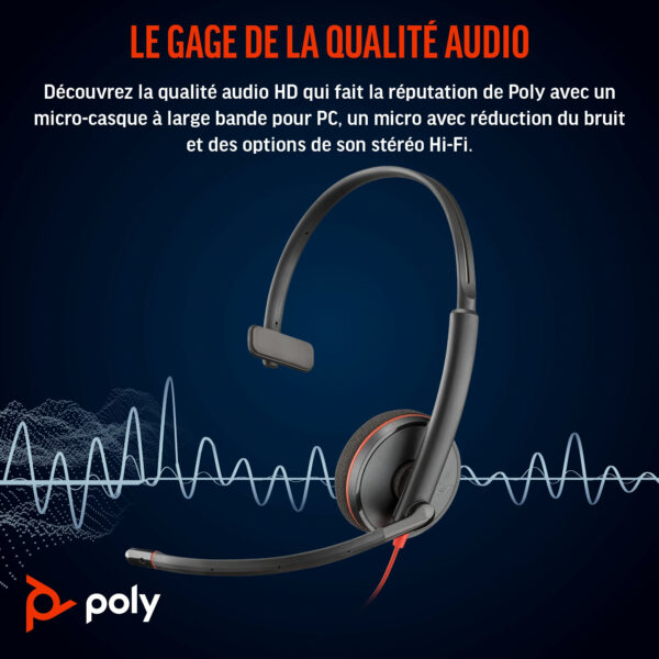 Prix POLY Micro-casque Blackwire 3210 monaural USB-C + adaptateur USB-C/A (8X214AA) -  -  – Image 6