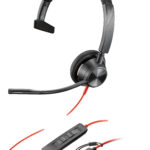 Prix POLY Micro-casque Blackwire 3315 monaural USB-C + connexion 3,5 mm + adaptateur USB-C/A (8X217AA) -  - 