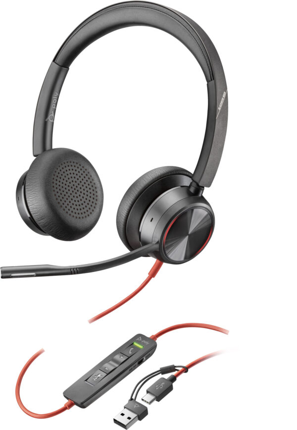 Prix POLY Micro-casque Blackwire 8225 stéréo USB-C + adaptateur USB-C/A (8X223AA) -  - 