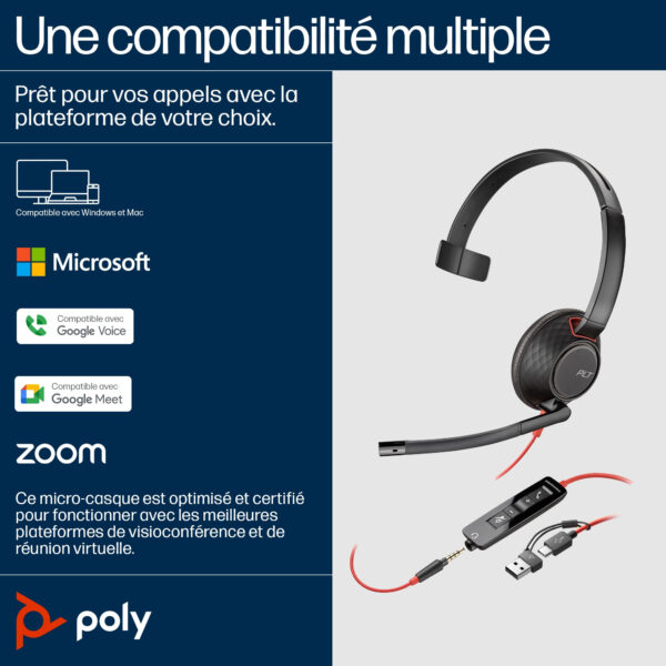Prix POLY Micro-casque Blackwire C5210 USB-C + câble de commande (805H4AA) -  -  – Image 6