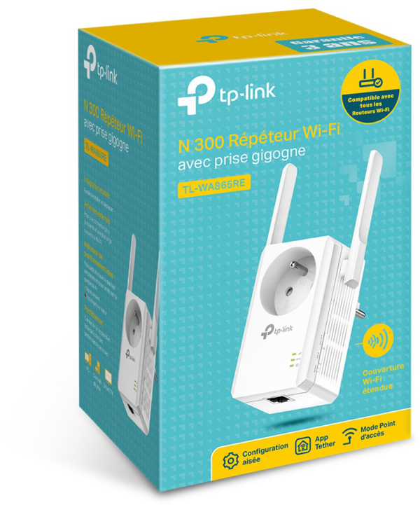 Répéteur WiFi TP-Link TL-WA865RE N 300 Mbps avec prise gigogne – Image 5