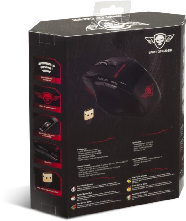 Prix Souris de jeu SpiritOfGamer Pro-M9 - 2000 DPI - Sans fil (S-G929RF) -  -  – Image 5