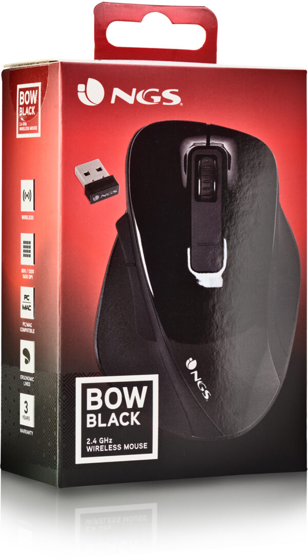 Souris sans fil NGS Bow Noire (BOWBLACK) – Image 6