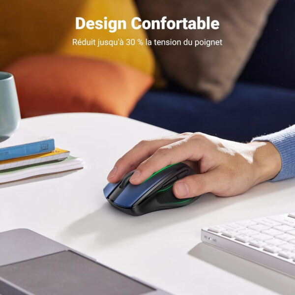 Souris sans fil Ugreen Design Ergonomique 2.4 - Blue (15064) – Image 2