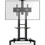 Support TV sur pied à roulettes ONKRON TS1551 pour des téléviseurs de 40 à 70 Pouces Noir