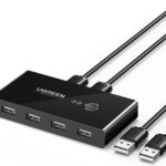 switch commutateur usb 20 ugreen 4 ports pour 2 pc 2 entrees 4 sorties usb 30767