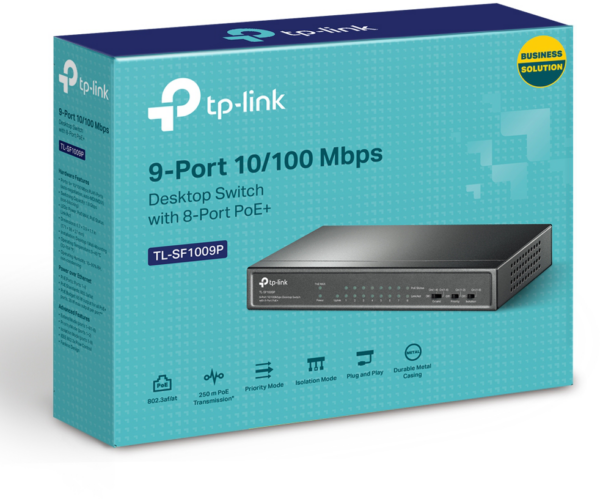 Switch de bureau TP-Link TL-SF1009P 9 ports 10/100 Mbps avec PoE + 8 ports – Image 8