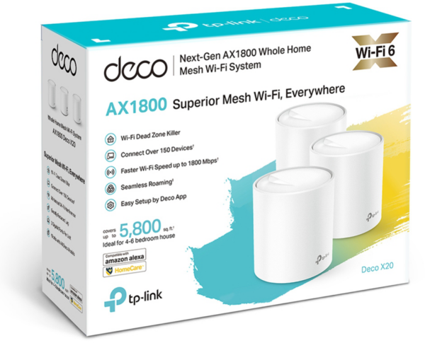 Système WiFi 6 TP-Link Deco X20 Mesh AX1800 pour toute la maison 3 packs (DECOX20_3-PACK) – Image 3