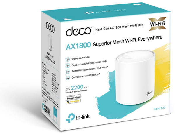 Système WiFi 6 TP-Link Deco X20 mesh AX1800 Whole-Home 1 pack (DECOX20_1-PACK) – Image 5