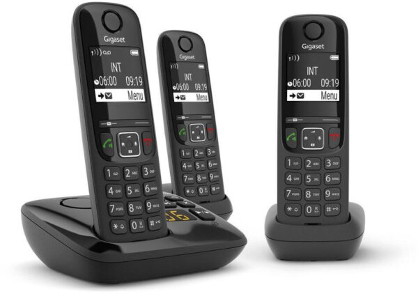 Prix Téléphone sans fil Gigaset AS690A Trio DECT - Noir (4250366854717) -  1130.00 -  1130.00