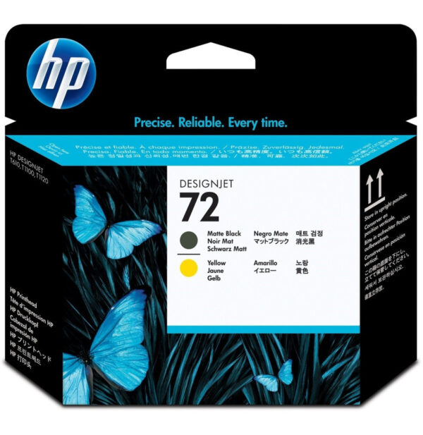Têtes d'impression noir mat et jaune HP 72 (C9384A)